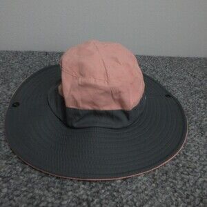 Sun Shade Hat Boonie Strap Back Pink Gray Wide Brim Mesh Chin Strap Mens Outdoor